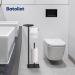 Batoliet Plus Black Standing Toilet Paper Holder with Storage and Reserve | Free Standing Bathroom Toilet Paper Roll Holder Stand - Buy Online on GoSupps.com