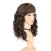 WIGNEE Natural Wave Ombre Brown Curly Bob Wig with Bangs - 14 Inch Shoulder Length Synthetic Wig for Black Women with Mixed Brown Highlights - Buy Online on GoSupps.com