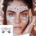 Mermaid Face Gems Jewels Festival Rave Body Rhinestone Stickers Temporary Tattos for Women and Girls 2 Sets
