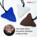 Ausbay Sensory Chew Necklaces - Silicone Shark Tooth Pendant (3 Pack) for Kids & Adults with Anxiety, ADHD, Autism - Brown/Blue/White - Buy Online on GoSupps.com