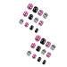 Halloween Press on Nails - Short Square Fake Nails Mummy & Bat Designs 24pcs Glitter Stick on Nails for Women - Buy Online on GoSupps.com