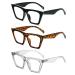 Kokobin 3-pack Large cat's eyes reading glasses women anti-blue light glasses spring hinge fashion fashion oversized cat eye reading glasses 3-pack 3.0 diopters