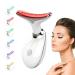 Facial and Neck Massager Red Light for Face Beauty 7 in 1 Color Led Facial Sculptor Device Neck Chin Sculptor Lifting Device Face Vibrating Massager Tool Wrinkle Remover White