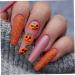 Halloween decorations Halloween Press on Nails Medium Length Acrylic Nails Pumpkin Black Flame Cross head Design Nails Glue for Girls Fashionable Nail Decoration - Buy Online on GoSupps.com