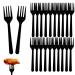 Cangfort Black Plastic Cutlery - 120 Disposable Plastic Forks 5.7 Inch- Thick Matte Handle Sturdy - Ideal for Birthday BBQ Wedding & More 120Pcs Black Plastic Fork
