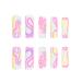 Buy Pink Long Fake Nails with Flower Design - Full Cover Acrylic Matte Rhinestones - 24PCS for Women & Girls | International Shipping Available - Buy Online on GoSupps.com