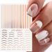 8 Sheets Metallic Nail Art Stickers - Rose Gold & Silver 3D Design - Buy Online on GoSupps.com