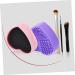 Heart-Shaped Purple Silicone Makeup Brush Cleaning Mat | Dry & Easy Brush Care | International Shipping - Buy Online on GoSupps.com