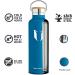 Super Sparrow Stainless Steel Water Bottle - Vacuum Insulated Metal Flask - BPA Free - Sea Blue 620ml - Buy Online on GoSupps.com