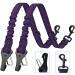 Corooci Dog Seat Belt 2021 Newest 2-in-1 DESIGN Latch Bar Attachment Pet Car Seatbelt Metal Buckle Elastic Buffered Reflective Nylon Belt Tether for Dogs Safety Belt Harness for Travel Daily Use(Purple) Purple 2 PACK