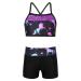 inhzoy Kids Girls 2 PCS Sequins Mermaid Tank Top Booty Shorts Ballet Dance Gymnastic Leotard Tankini Suit Dark Night Black 6