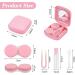Leikedun Contact Lenses Case with Mirror Portable & Hygienic Lens Holder for Travel - Pink & Blue Shell Design - Buy Online on GoSupps.com