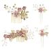 Wedding hair needles 3 pcs bride hair needles wedding flower hair clip decorative pearl comb for wedding bridal jewelry bride hair accessories headpiece