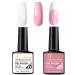French Manicure Gel Polish - White & Pink Nail Varnish - Gel Nail Polish Set for French Manicure Set Soak Off UV/LED French Manicure Gift Set for Women Girl