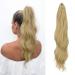 Feshfen ponytail extensions clamp 50 cm hair extensions braid long ponytail hair part clip wavy extensions braid ashblond ponytail hair extension for women