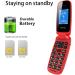 USHINING GSM Senior Flip Phone - Large Button Emergency Call 1.77 Color Display - No Contract - Red - Buy Online on GoSupps.com