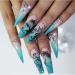 Tropical Palm Tree Nail Stickers - 10pcs Water Transfer Decals for Summer Beach Nails - Holographic Plant Design - DIY Nail Art Decoration - Buy Online on GoSupps.com