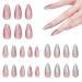 Press On Nails | Ombre Fake Nails | Cat Eye Almond Fake Press On Nails For Girl Salon 12 Sizes