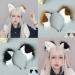 hgnxa Punk Style Anime Hairhoop Plush Dog Ears Headband Cosplay Costume Halloween Party Headdress Women Role Playing Headwear Black and White - Buy Online on GoSupps.com