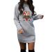 Hanxiulin Christmas skirt for women sweatshirt sweaty sweat jacket bag Christmas elk party dresses dress top hooded sweaters hoodies dress Christmas dress Christmas dresses gray m