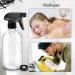 16oz Clear Glass Spray Bottle - Refillable Boston Round Container with Labels & Adjustable Nozzle for Cleaning, Gardening, Aromatherapy, Pets, Plant, Hair - 1 Pack - Buy Online on GoSupps.com