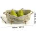 Fruit Basket Fruit Bowl Chinese Retro Painted Ceramic Fruit Plate Desktop Decor Fruit Dish Copper Double Ear Handle Kitchen Organizers and Storage (Color : B Size : 36 * 20 * 12cm) - Buy Online on GoSupps.com