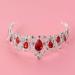 Frcolor Red Crystal Crown Wedding Bridal Tiara Queen Princess Headpieces Rhinestone Headbands for Birthday Party - Buy Online on GoSupps.com