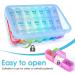Zoolion Weekly Pill Box 7 Day 3 Times a Day Organizer - Blue | Portable Travel Tablet Box with Large Compartments for Vitamins and Supplements - Buy Online on GoSupps.com
