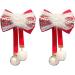 1 Pair Red Bowknot Hair Clip with White Fuzzy Pompoms Bunny Decoration Cute Chinese Style Women Girls Kids Spring Festival Hair - Buy Online on GoSupps.com