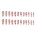 Justotry 24 Piece Pink & White French Swirl Stiletto Press-On Nails | Gothic Matte Almond Art Fake Fingernails for Women - Buy Online on GoSupps.com
