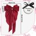 Red Hair Bow Hair Clip Hair Bows for Women Big Bowknot Hairpin French Hair Clips with Long Ribbon Solid Color Hair Barrette Clips Soft Satin Silky Hair Bows for Women Girls(Red-1pc) - Buy Online on GoSupps.com