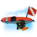 DiveSafe Torpedo Buoy Float for Scuba Diving, Spearfishing, Free Diving, Snorkeling and Swimming - Includes 11 Clips/Bands for Accessories, Dive Flag, High Visibility Reflective Band, and 100ft Line