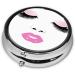 Buy Eyelash Lip Printed Mini Round Pill Box | 3 Compartment Travel Pill Organizer | Portable Medicine Case for Home & Office - Buy Online on GoSupps.com