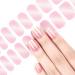 Nail Wraps Semi Cured Gel Nails Strips Glitter Gradient Soft Self-Adhesive 20 Stickers Cat Eye Pink Gel Nail Stickers Salon-Quality UV/LED Lamp Required (242-Glitter Pink)