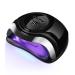 168W nail dryer lamp Aokyom UV LED lamp for nail nail lamp with 10/30/60/99S Timer LCD display and smart sensor for fingers/toenails and for all gel nail polish Gelnail Shellac Black Silver Noble-Black Silver