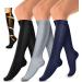 Laite lifting compression stockings (3 pairs) women and men compression stockings that best at running athletics crossfit air travel 06-black/gray/navy S-M