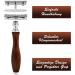 JAG Sustainable Shaving Razor Set - 4-Part Wooden Razor Synthetic Brush & Double Edge Blades - Eco-Friendly Leather Case - Buy Online on GoSupps.com