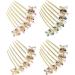 Hair Combs Slides Hair Comb Clips for Women Hair Piece Pins with Pearl Rhinestones Hair Accessory - Buy Online on GoSupps.com