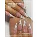 24Pcs/Set Press On Nails Long White Striped Colored Diamond False Nails Acrylic Fake Nails Full Cover Nails Tips Artificial Finger Manicure Press on nails for Women and Girls - Buy Online on GoSupps.com