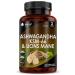 Ashwagandha KSM-66 and Lions Mane Capsules - High Strength 2000mg KSM-66 Ashwaghandha Root Extract and Lions Mane Mushroom Extract - 120 Vegan Capsules with Black Pepper - UK Made by New Leaf Ashwagandha KSM & Lions Mane