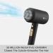 Slopehill Ion Hair Dryer 1800W - Quick Drying AC Motor 3 Concentrators & Diffuser Hot/Cold Button 3 Heat Settings 2-Speed - Black Gold - Buy Online on GoSupps.com