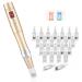 Beaut links DerMapen Electric Microneedling Pen Micronic needles PEN 0-2.0mm with LED light microneedle skin repair tool for face skin rejuvenation anti-acne folding (incl. 24 needles cartridges)
