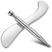 Stainless Steel Deep Tissue Gua Sha Massage Tool Manual Acupuncture Pen Scraping Tool Gua Sha Steel Tools Self-Massage Acupressure Bar for Full Body Relaxing (F Shape)