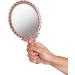 Vintage Rose Gold Oval Hand Mirror with Handle - Vanity & Travel Makeup Mirror - Buy Online on GoSupps.com