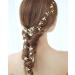 Prosy Bridal Jewelry - Gold Hair Vine with Leaves & Pearls | Elegant Headdress & Hair Accessories for Weddings - Buy Online on GoSupps.com