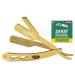 G4 Professional Straight Edge Razor for Men with 100-Pack Replaceable Derby Blades Barber Single Blade Shaving Razor -navajas para barbero Golden