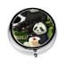 Pandas of Father and Sonround Pill Box 3 Compartments Round Pill Box Organizer for Purse Or Pocket &*Portable Travel Pill Box