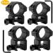 LONSEL 1'' Scope Rings - High & Medium Profile 1 Inch Mount Rings for Picatinny Rail - 4 Pack - Buy Online on GoSupps.com