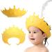 Shower hood children baby adjustable crown hair wash child protection shield shampoo protection baby visor for eyes ears and face - camp (yellow)