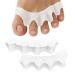Welnove Toe Separators Spacers for Women - 4 Pack Gel Toe Straightener to Correct Bunions and Relieve Foot Pain - Silicone Toe Spacers for Toe Overlapping Hammertoe Yoga Practice - L Pure White
